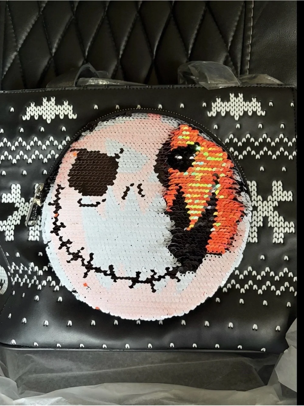 Loungefly The Nightmare Before Christmas Jack Skellington Reversibl Sequins Tote